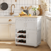 Kitchen Trolley with 9-Bottle Rack