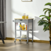 Kitchen Trolley with Rubberwood Worktop