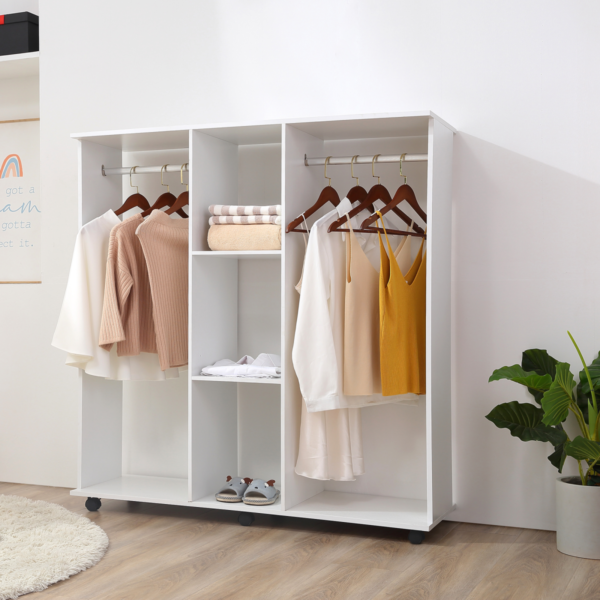 Wardrobe Cabinet with Dual Hanging Rails