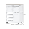 Kitchen Trolley with 9-Bottle Rack