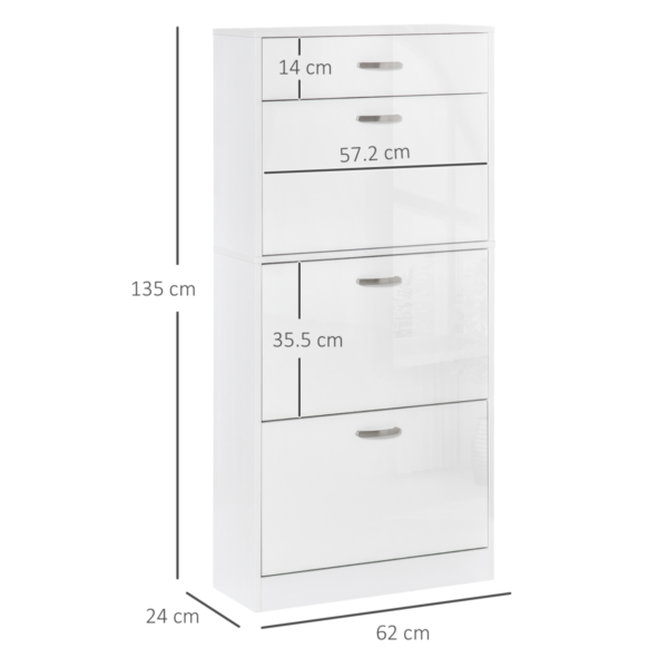 4-Drawer Flip Shoe Cabinet