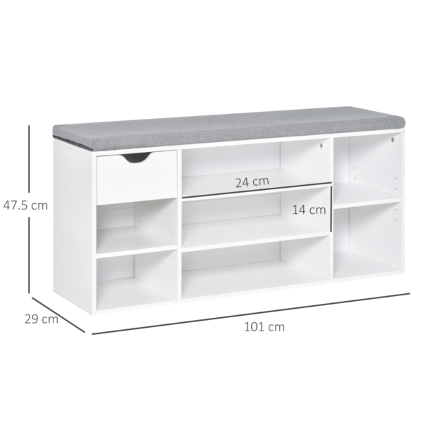 Shoe Storage Bench with Cushion