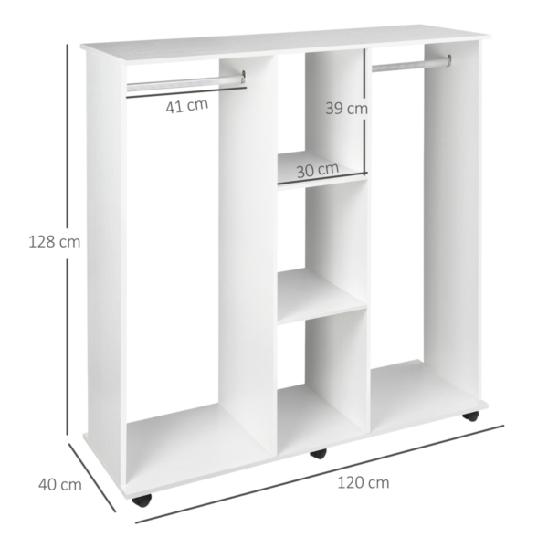 Wardrobe Cabinet with Dual Hanging Rails