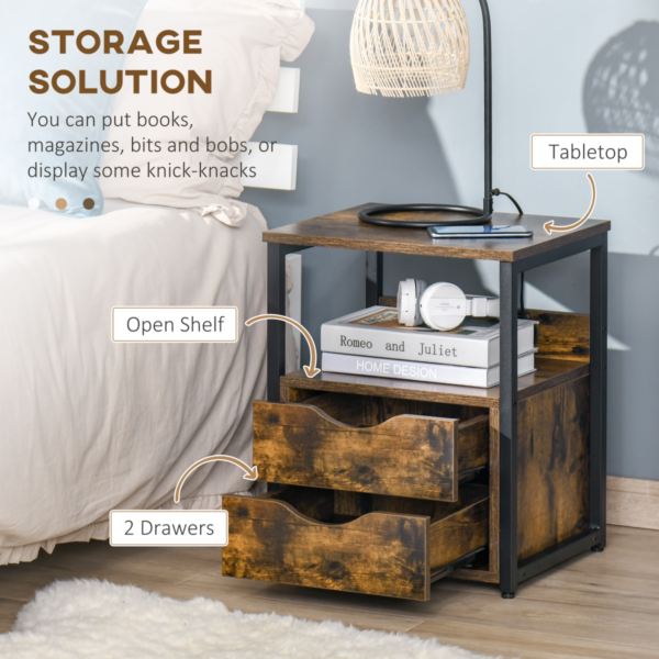Slim Bedside Cabinet with Shelf