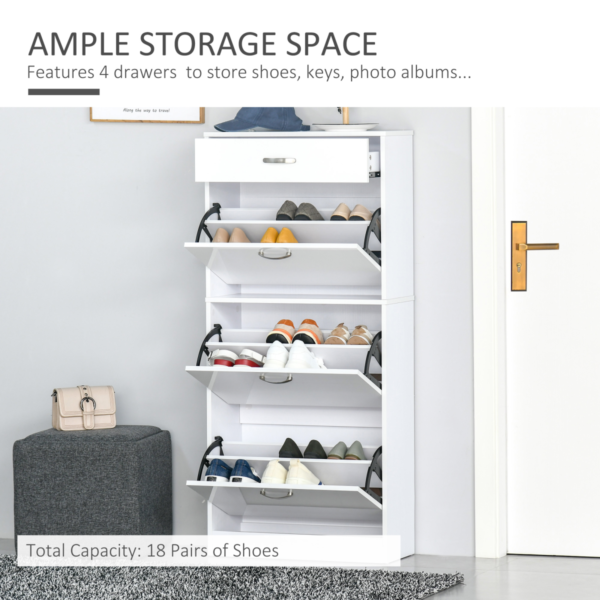4-Drawer Flip Shoe Cabinet