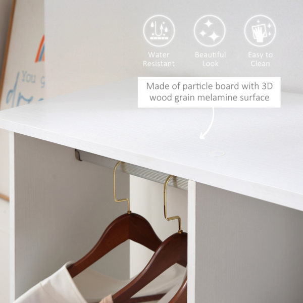 Wardrobe Cabinet with Dual Hanging Rails