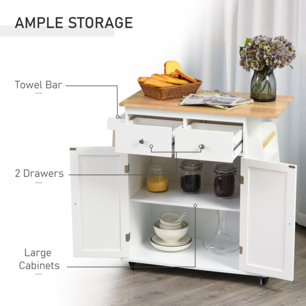 Kitchen Island Trolley with Spice Rack