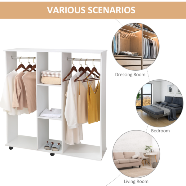 Wardrobe Cabinet with Dual Hanging Rails