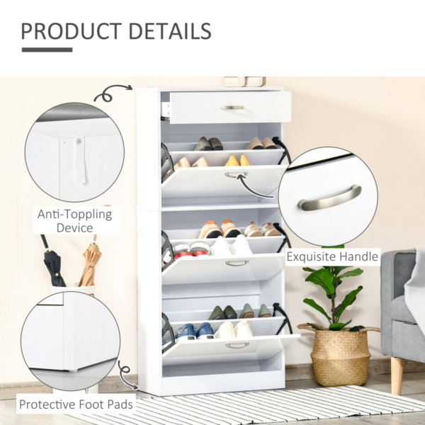 4-Drawer Flip Shoe Cabinet