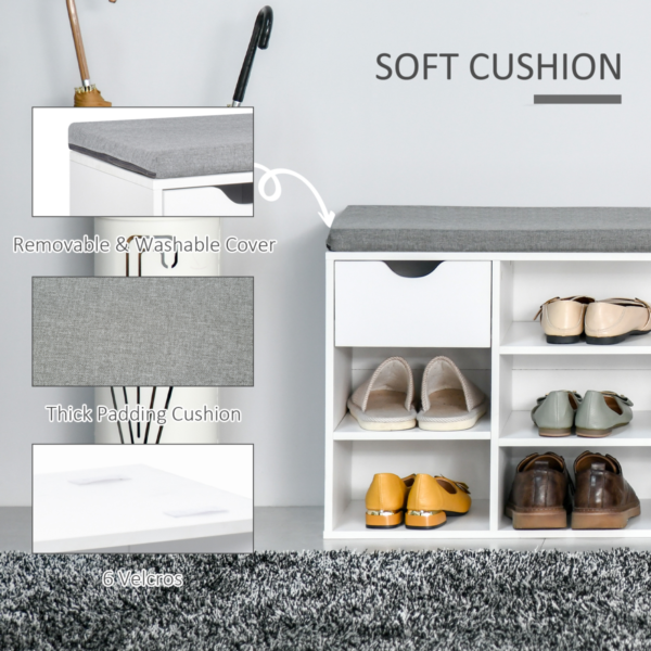 Shoe Storage Bench with Cushion