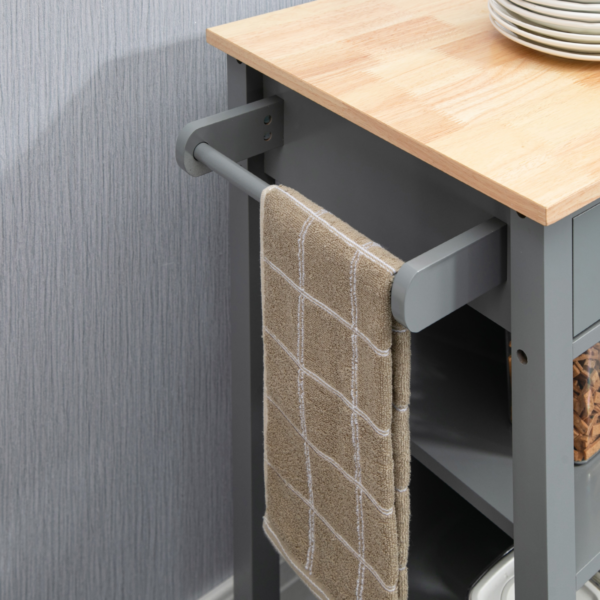 Kitchen Trolley with Cupboard and Drawer