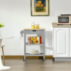 Kitchen Trolley with Rubberwood Worktop