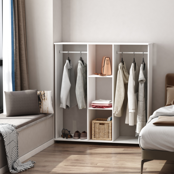 Wardrobe Cabinet with Dual Hanging Rails