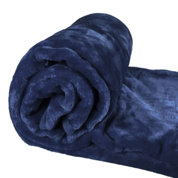 Faux Mink Throw Blanket 200 x 240 cm (Blue)