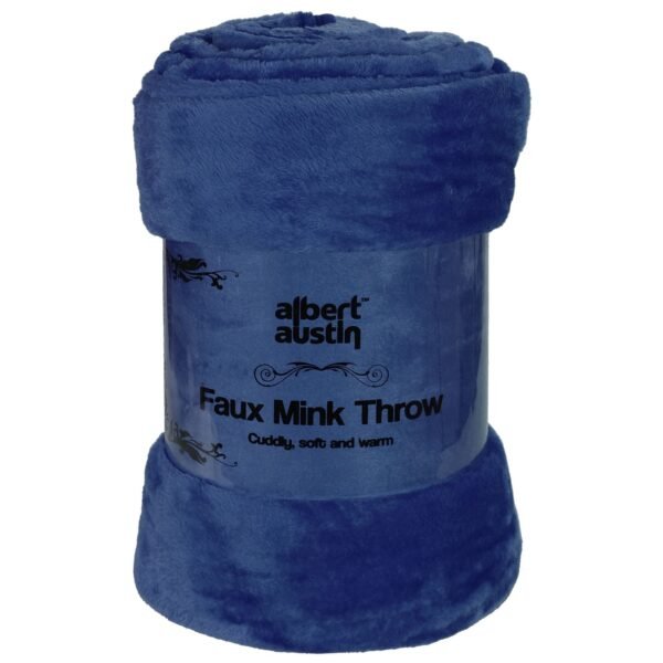 Faux Mink Throw Blanket 200 x 240 cm (Blue)