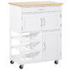 Kitchen Trolley with 9-Bottle Rack