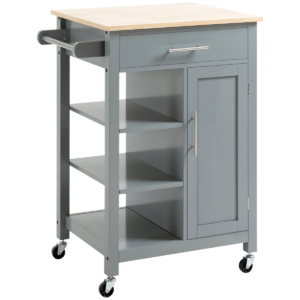 Kitchen Trolley with Cupboard and Drawer