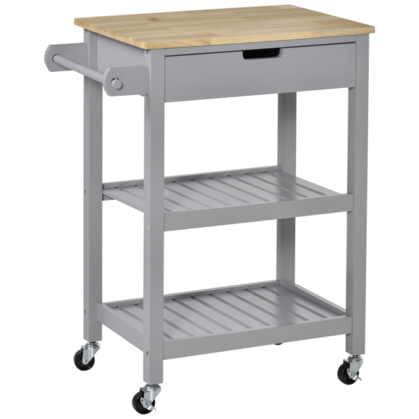 Kitchen Trolley with Rubberwood Worktop