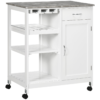 Kitchen Trolley with Wine Rack and Drawer