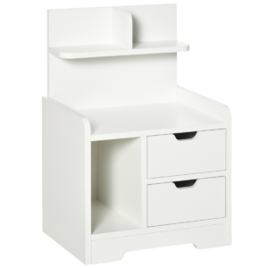 Bedside Table with 2 Drawers and Shelves
