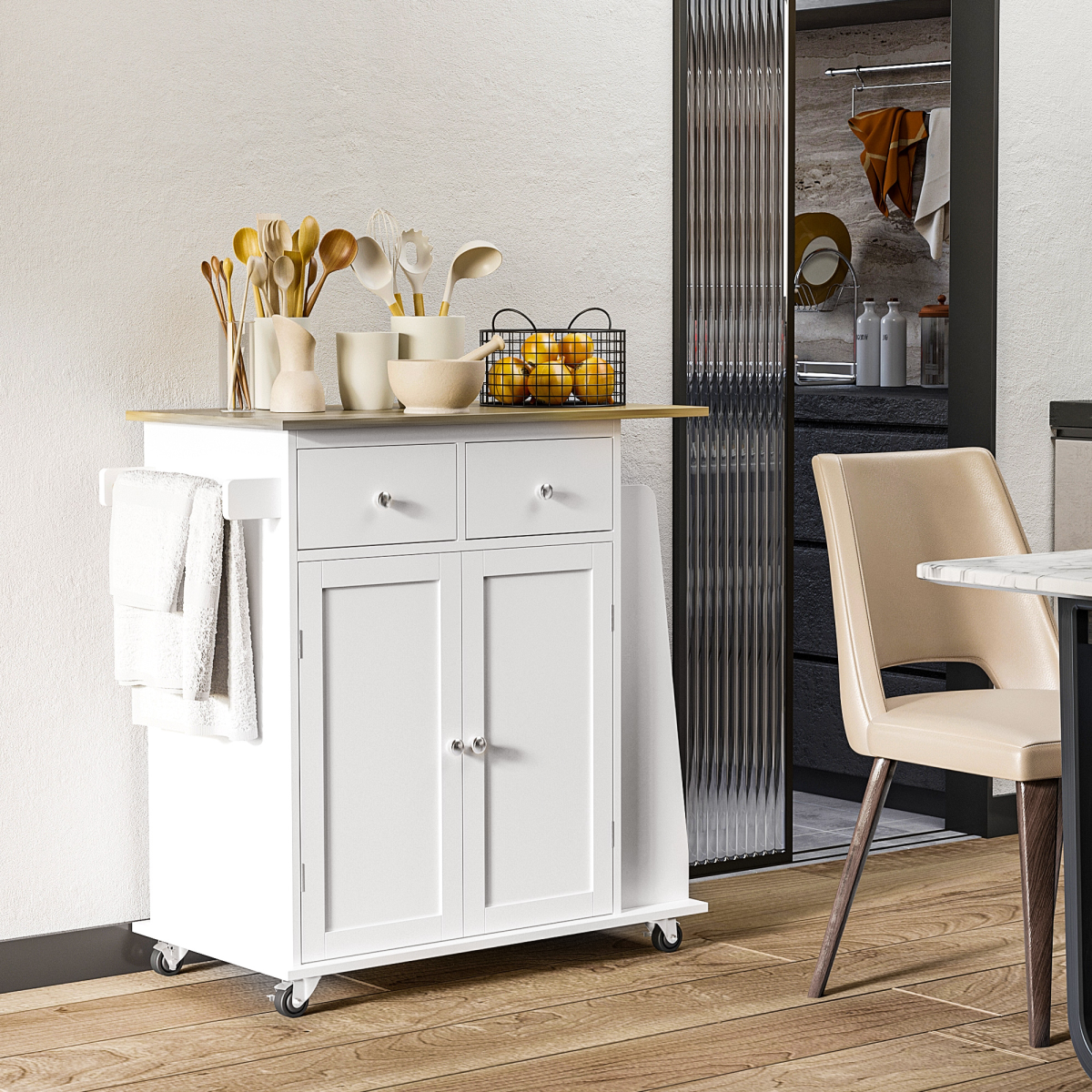 Kitchen Island Trolley with Spice Rack — additional product image