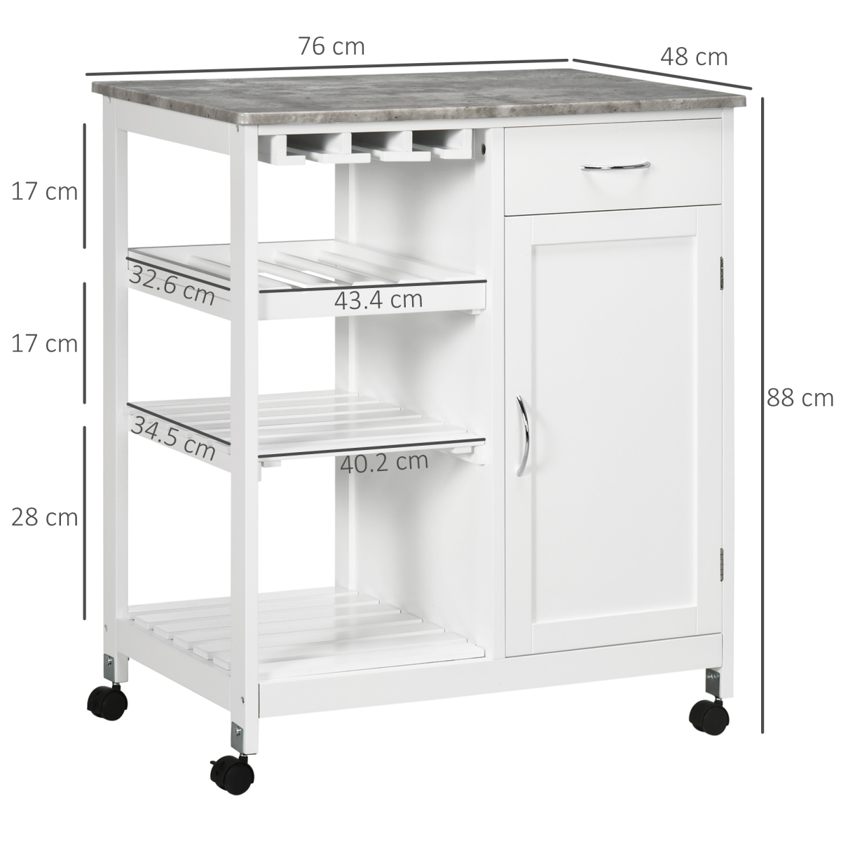 Kitchen Trolley with Wine Rack — additional product image