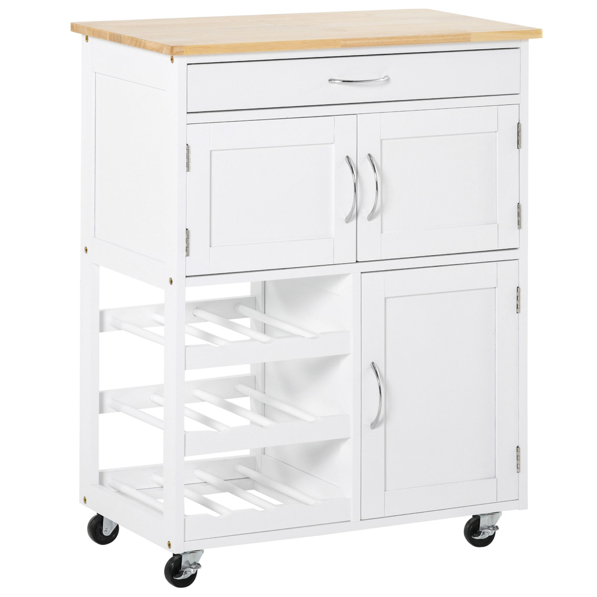 Kitchen Island Trolley with Bottle Rack — product photo